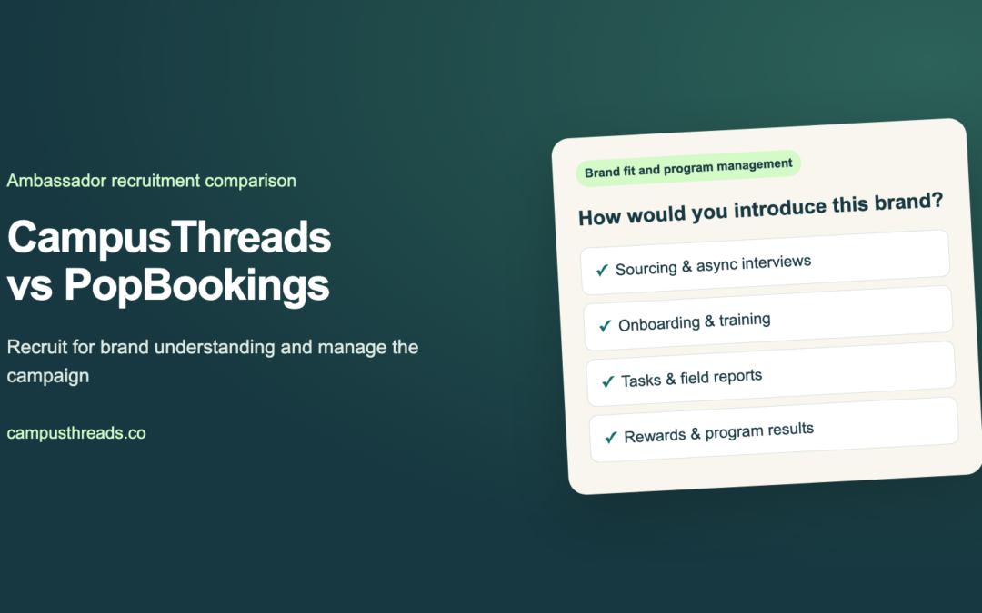 CampusThreads vs PopBookings for Brand Ambassador Hiring
