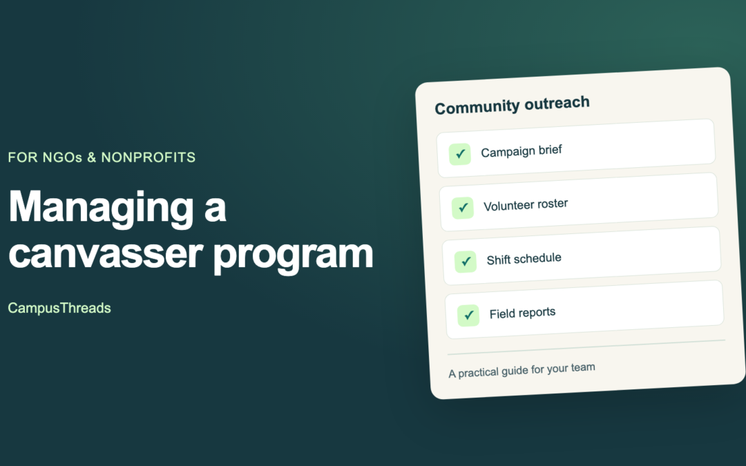 How to Manage a Canvasser Program at a Nonprofit or NGO